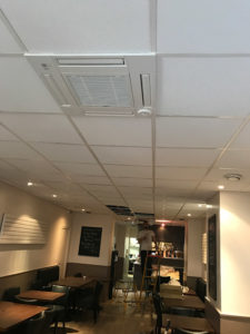 Installation de deux unités de climatisation réversible Mitsubishi - Restaurant HESPERIUS à Metz - PABST